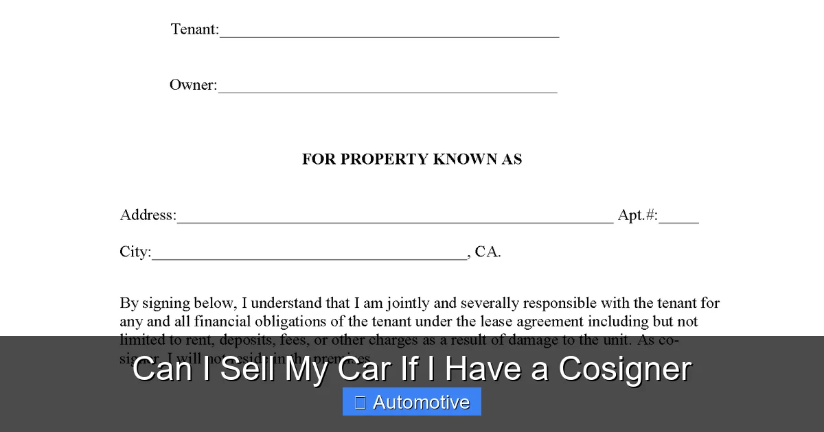 Can I Sell My Car If I Have a Cosigner