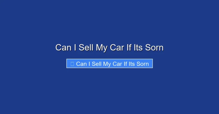 Can I Sell My Car If Its Sorn