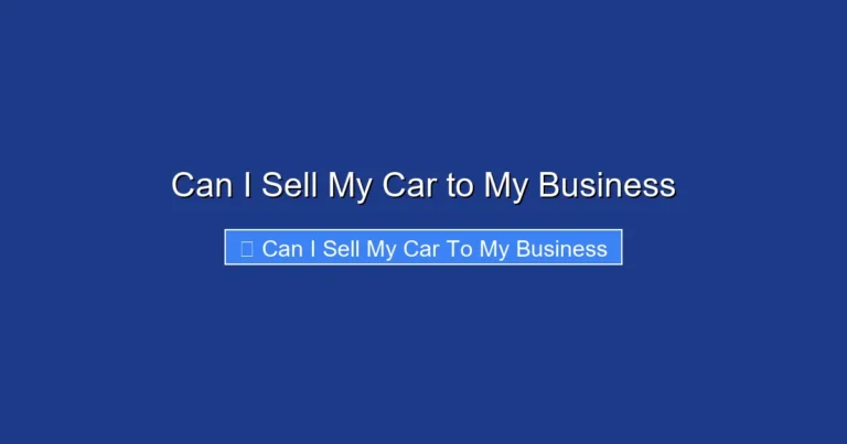 Can I Sell My Car to My Business
