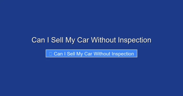 Can I Sell My Car Without Inspection
