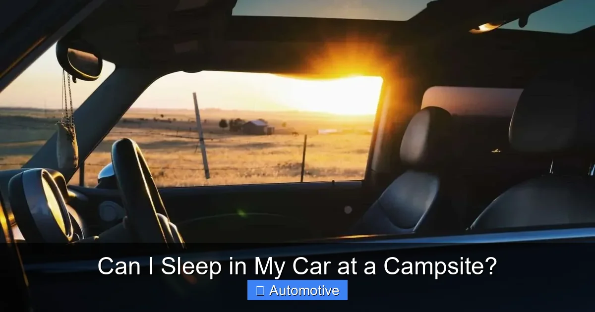 Can I Sleep in My Car at a Campsite?