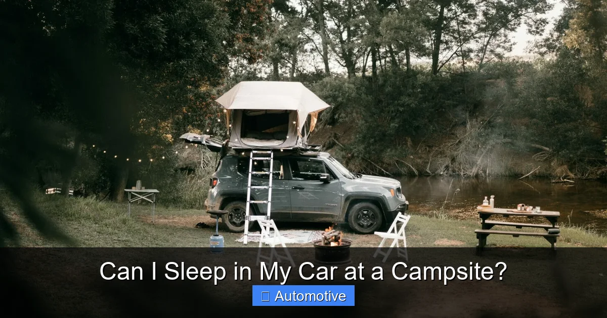 Can I Sleep in My Car at a Campsite?