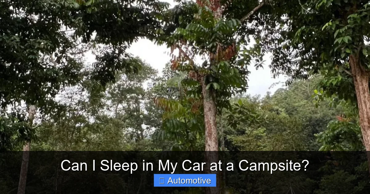 Can I Sleep in My Car at a Campsite?