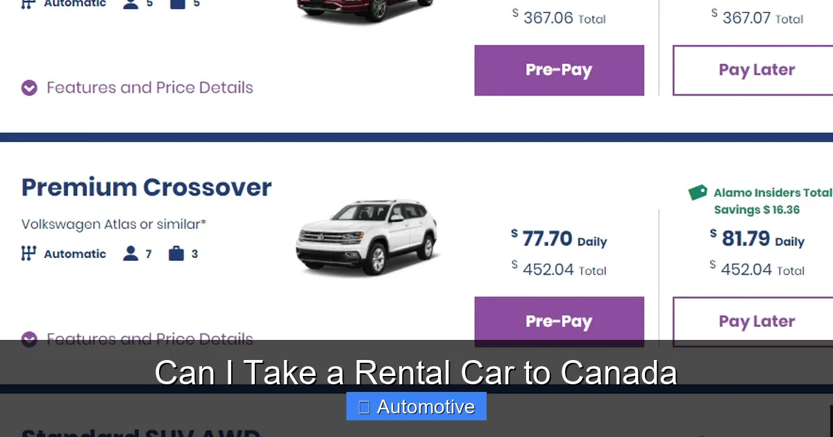 Can I Take a Rental Car to Canada