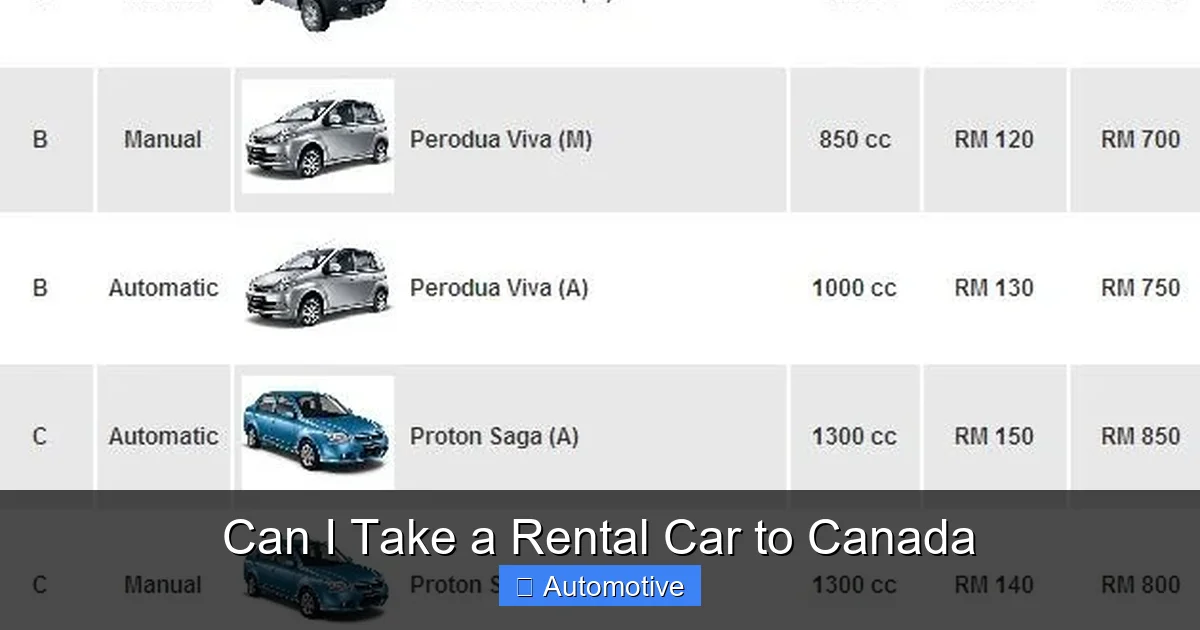 Can I Take a Rental Car to Canada