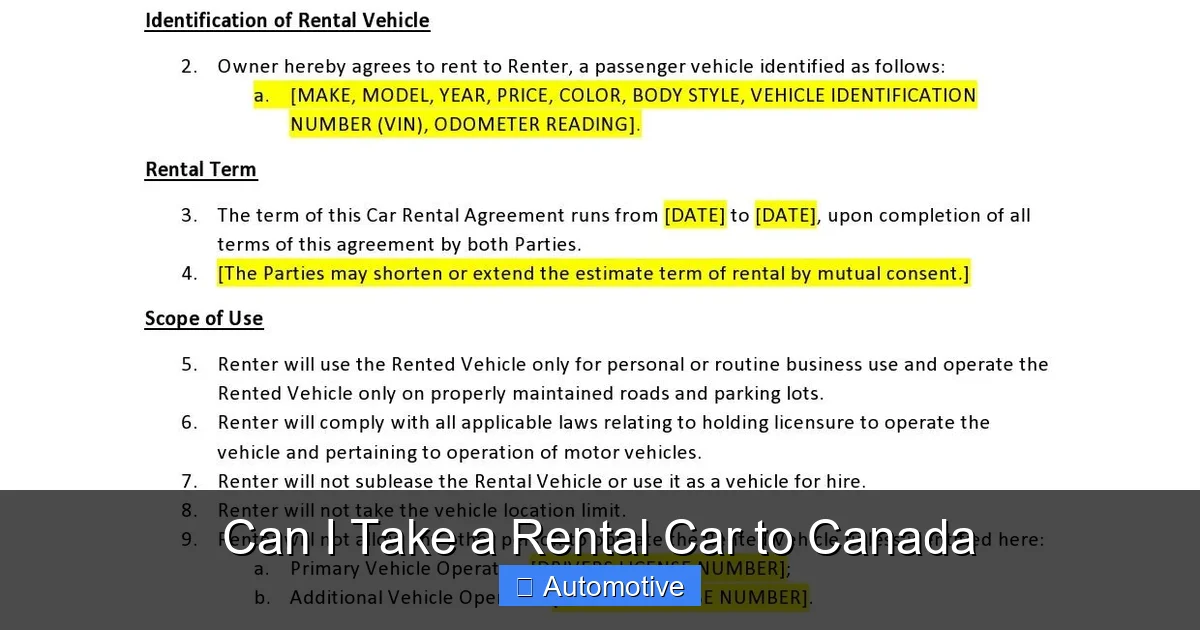 Can I Take a Rental Car to Canada