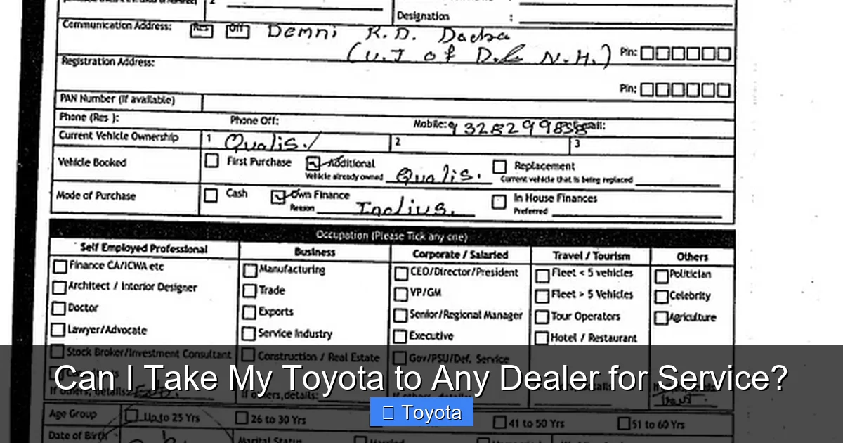 Can I Take My Toyota to Any Dealer for Service?