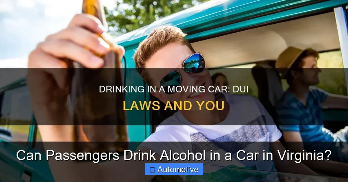 Can Passengers Drink Alcohol in a Car in Virginia?