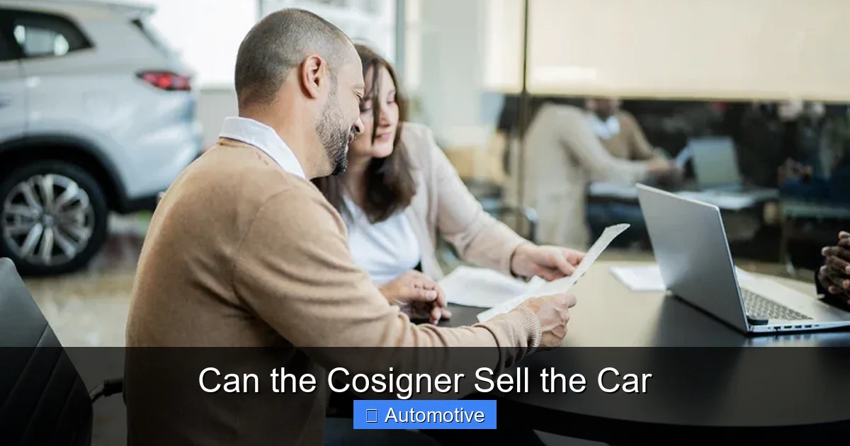 Can the Cosigner Sell the Car