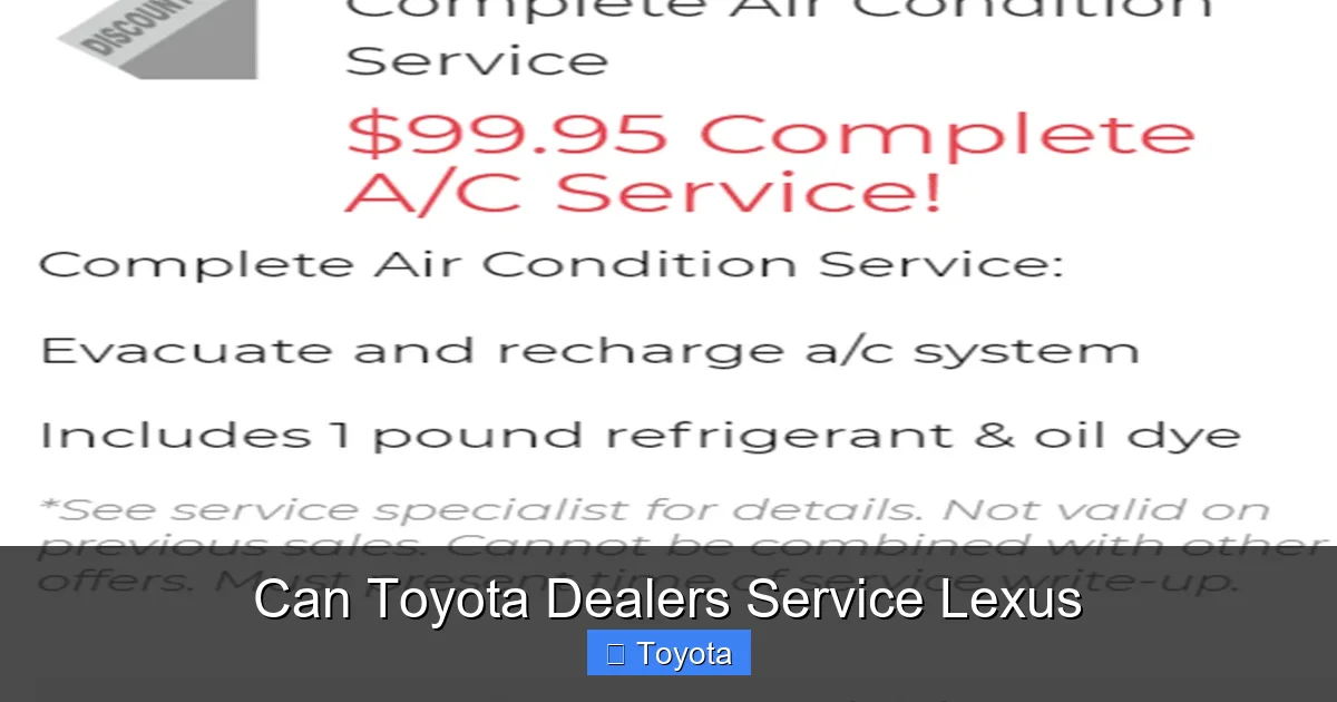 Can Toyota Dealers Service Lexus