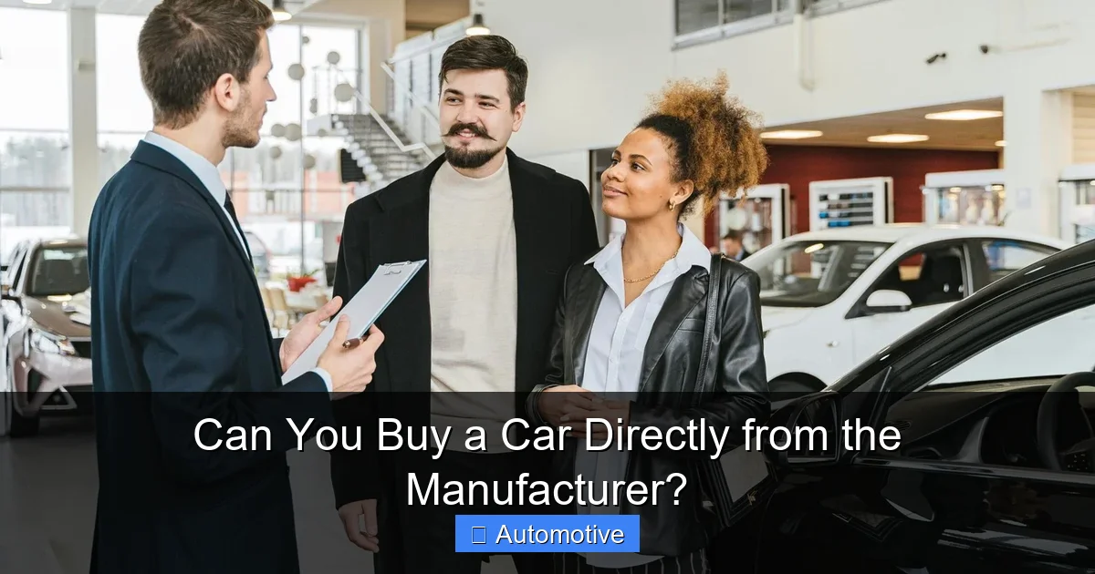 Can You Buy a Car Directly from the Manufacturer?