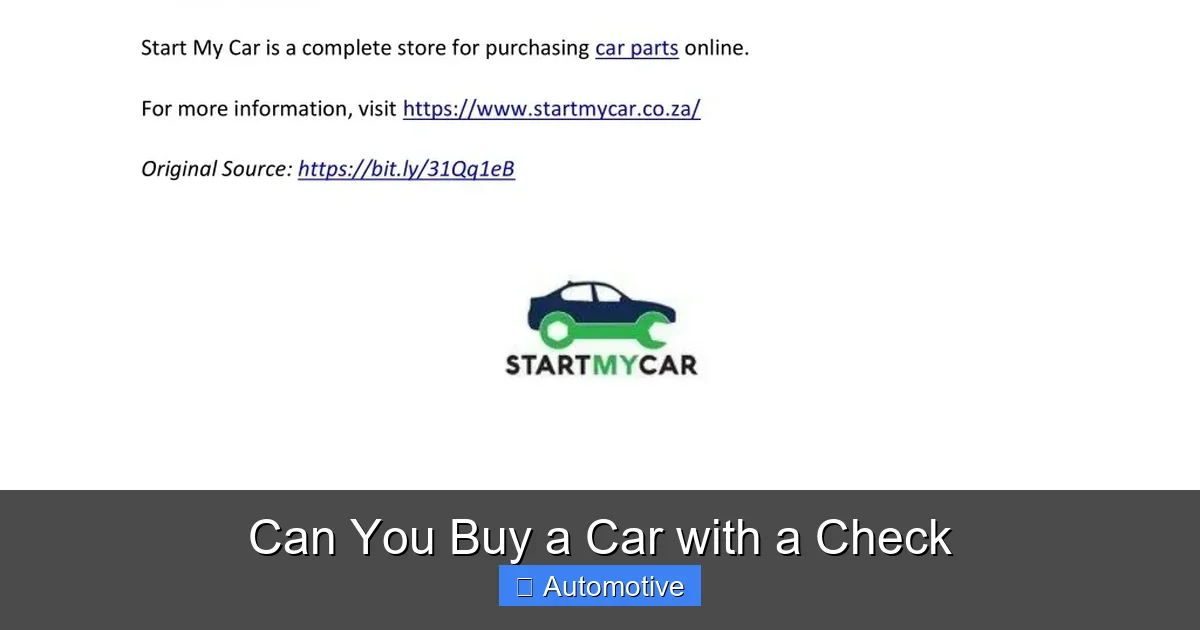 Can You Buy a Car with a Check