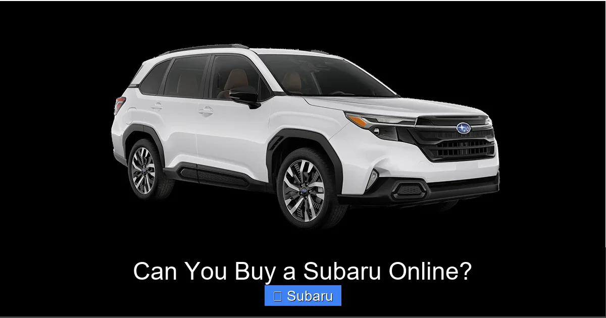 Can You Buy a Subaru Online?