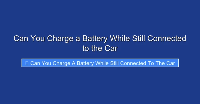 Can You Charge a Battery While Still Connected to the Car