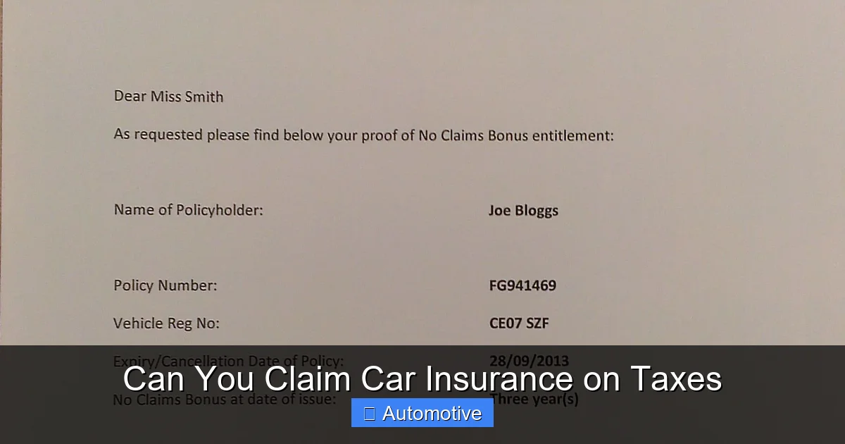 Can You Claim Car Insurance on Taxes
