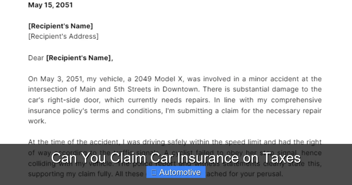 Can You Claim Car Insurance on Taxes