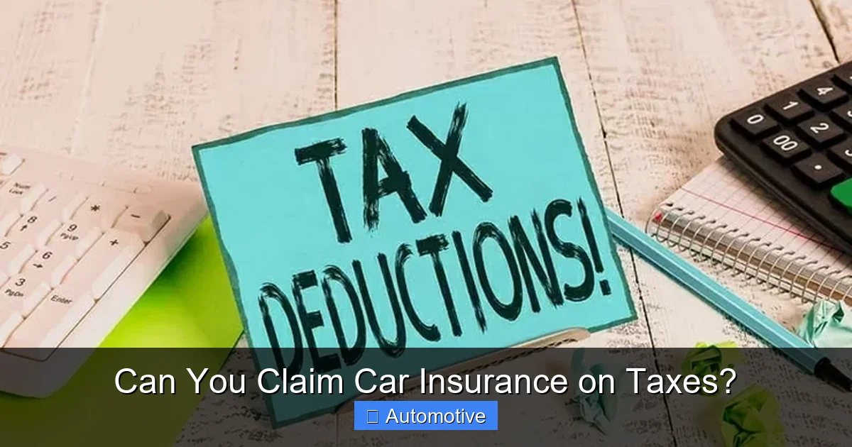 Can You Claim Car Insurance on Taxes?