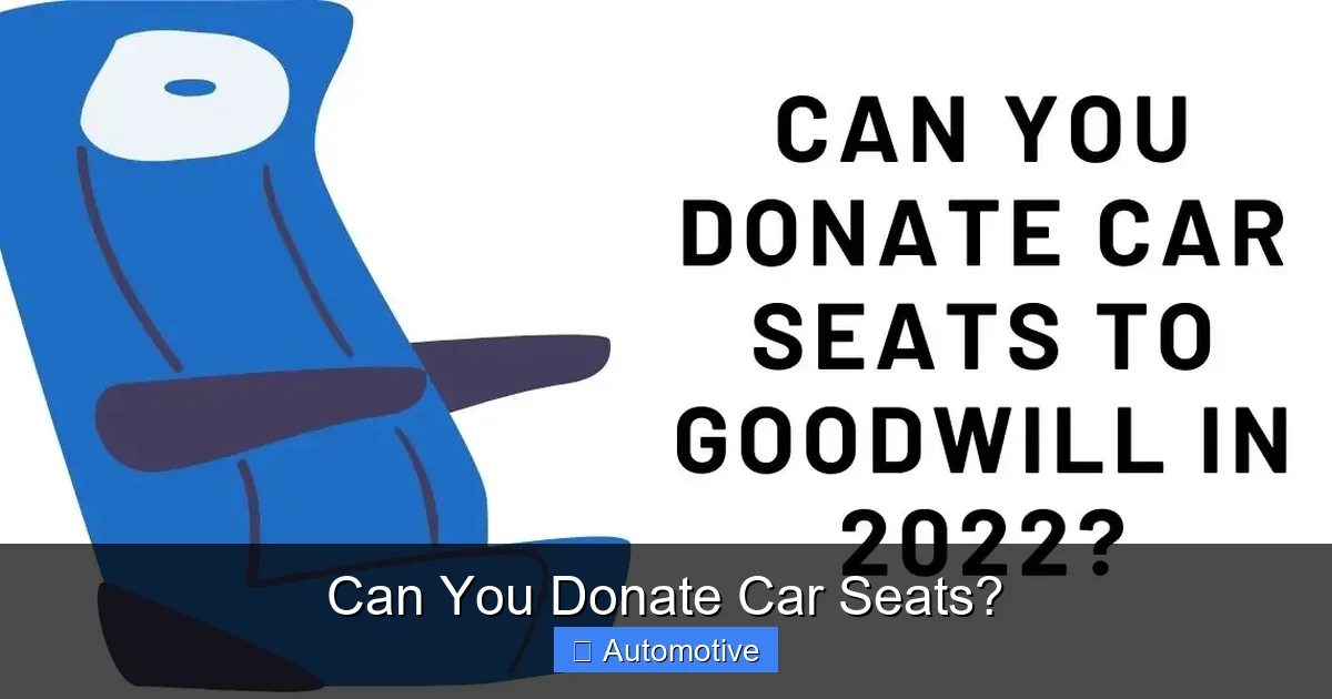 Can You Donate Car Seats?