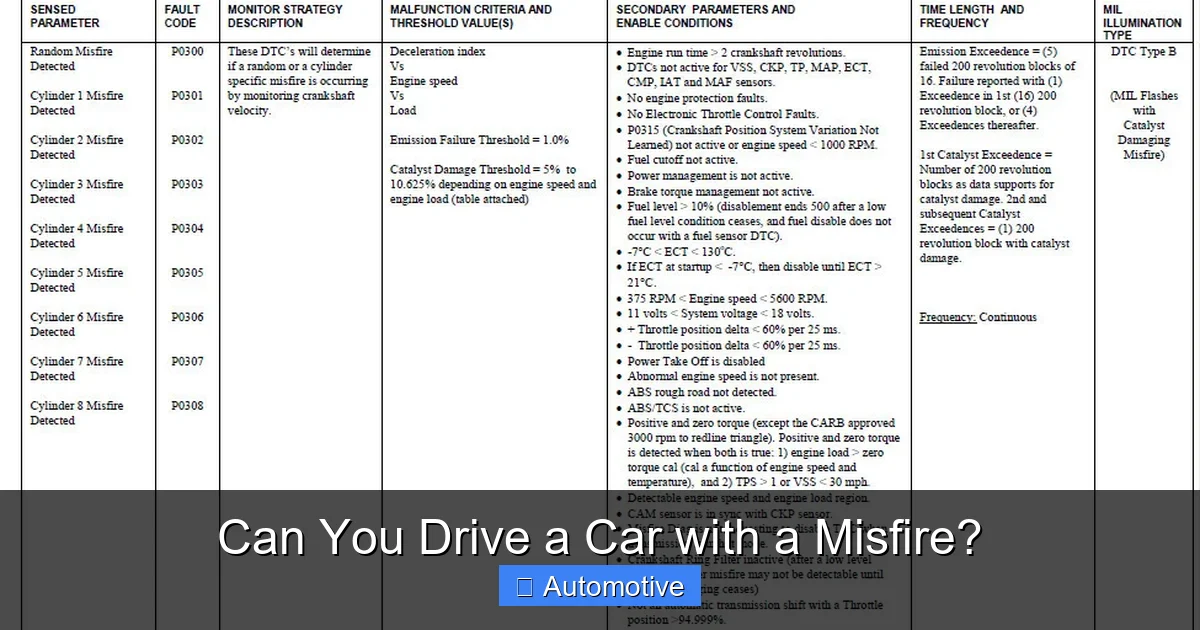 Can You Drive a Car with a Misfire?
