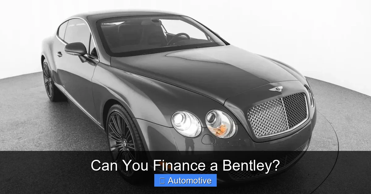 Can You Finance a Bentley?