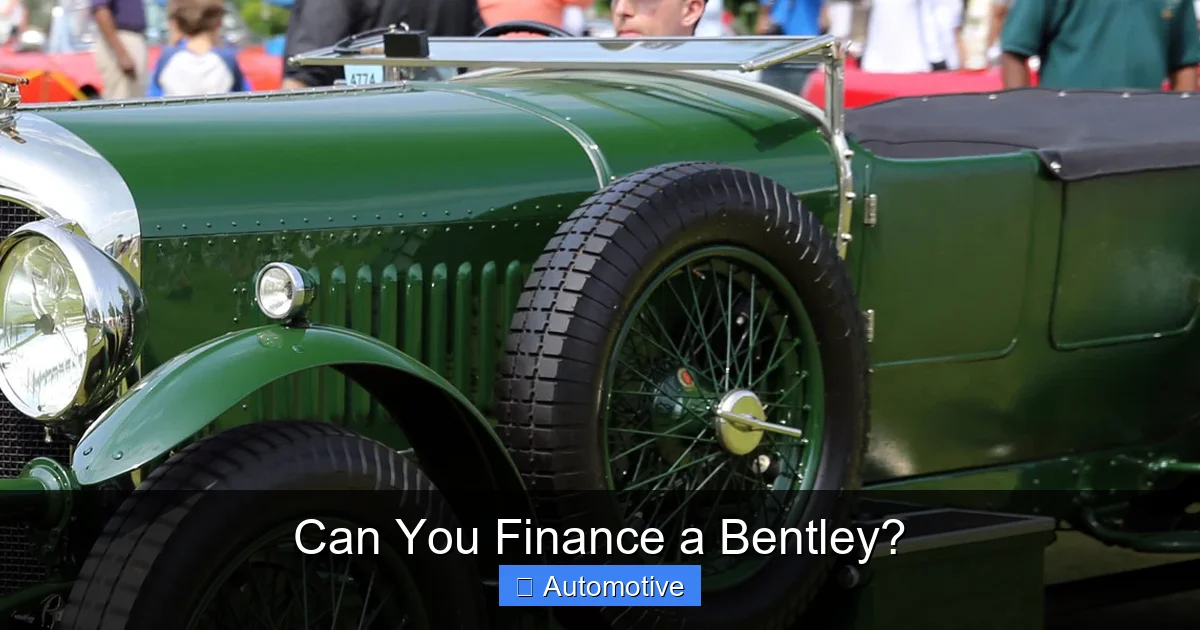 Can You Finance a Bentley?