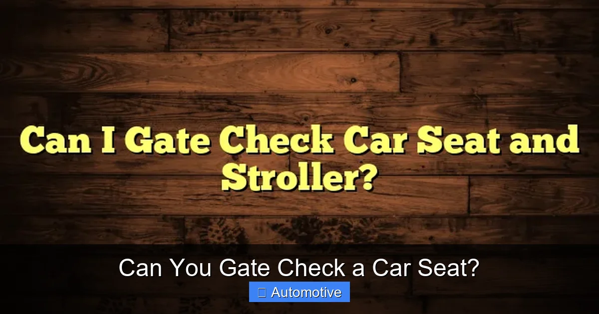 Can You Gate Check a Car Seat?