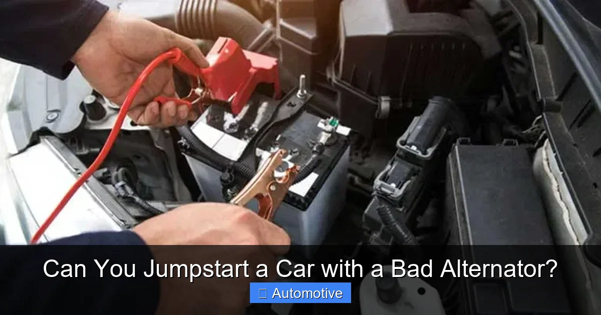 Can You Jumpstart a Car with a Bad Alternator?