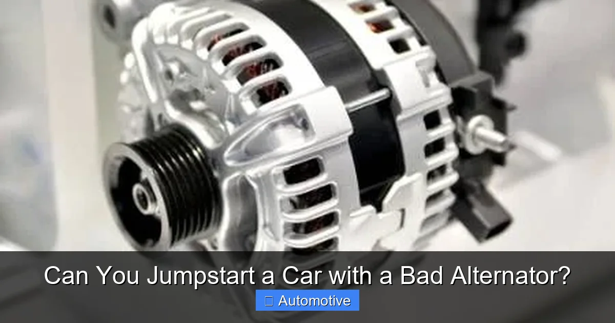 Can You Jumpstart a Car with a Bad Alternator?