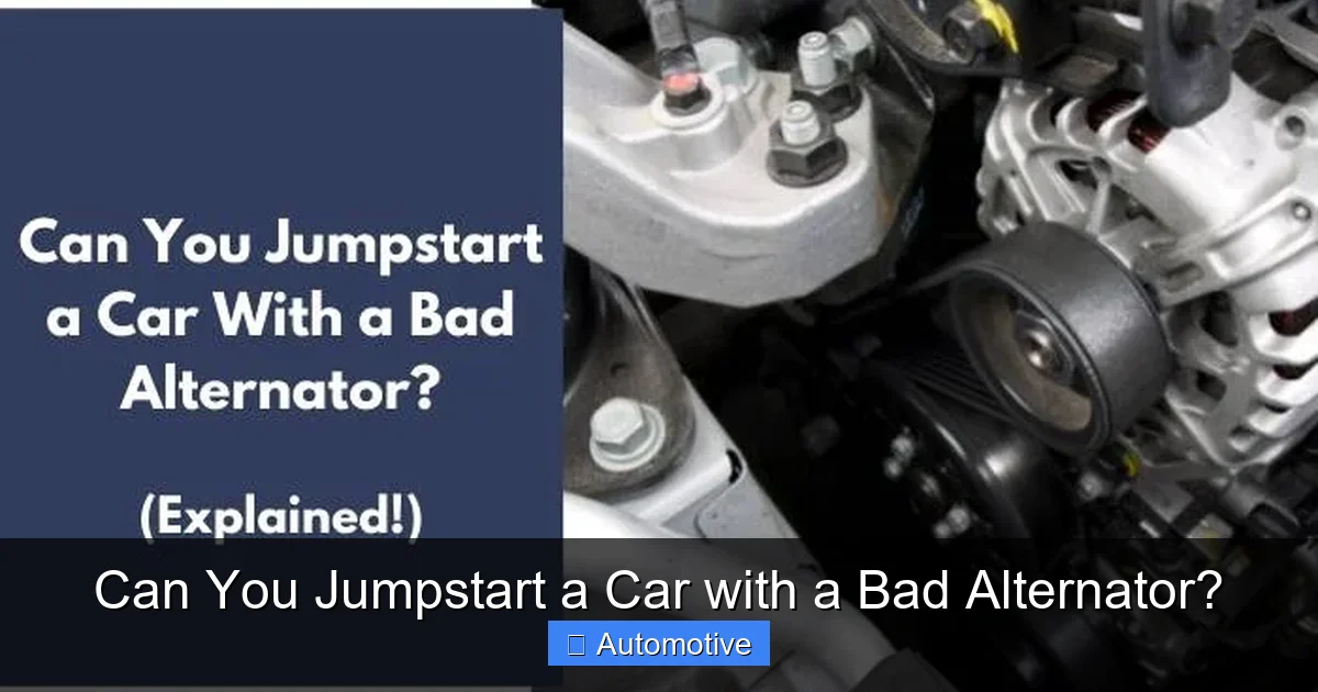 Can You Jumpstart a Car with a Bad Alternator?