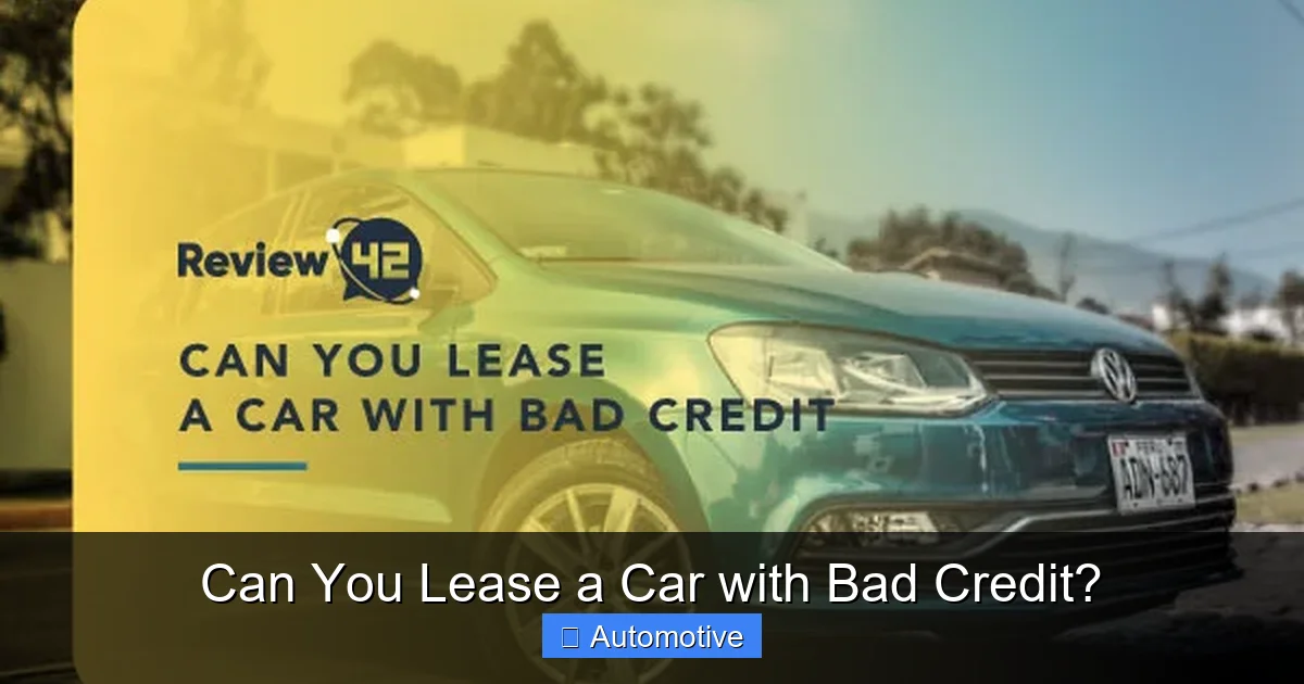 Can You Lease a Car with Bad Credit?