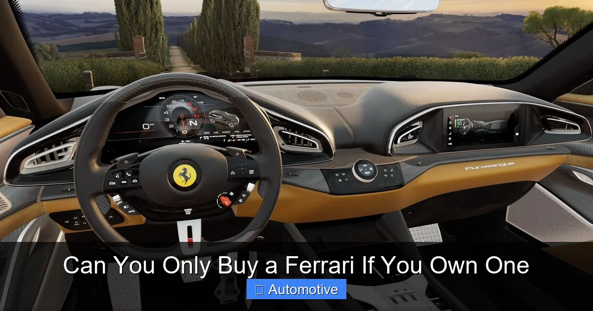 Can You Only Buy a Ferrari If You Own One