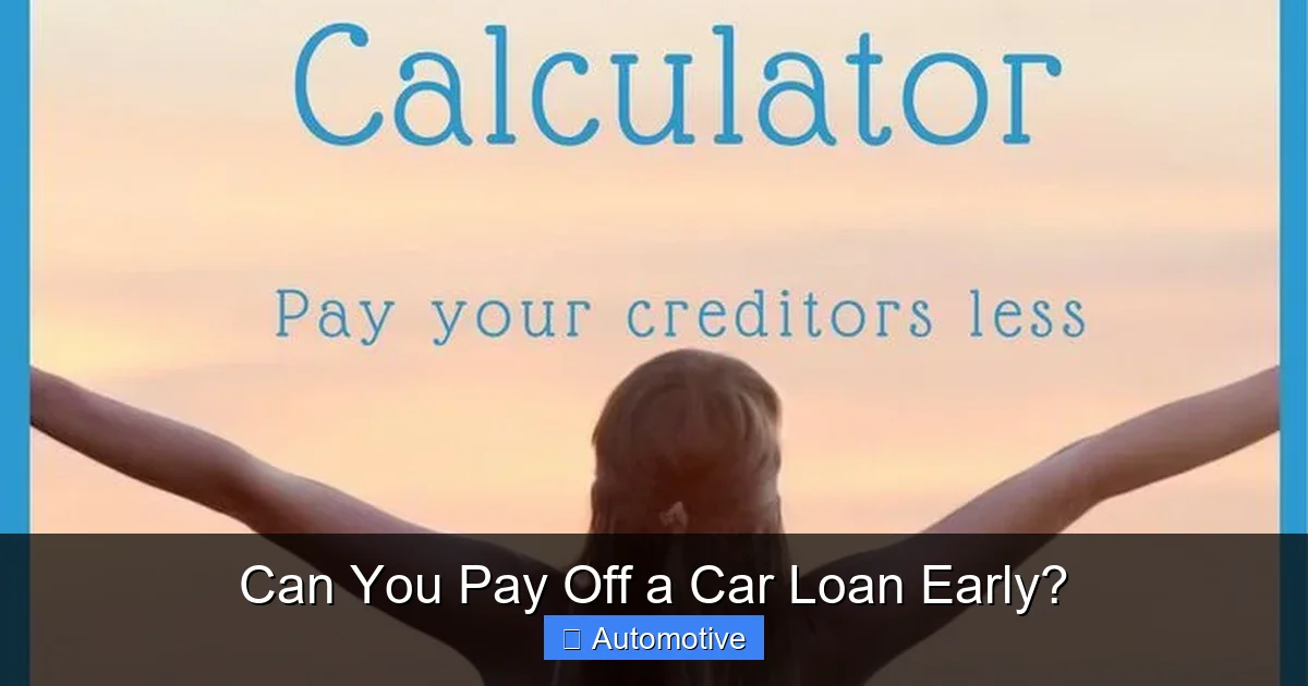 Can You Pay Off a Car Loan Early?