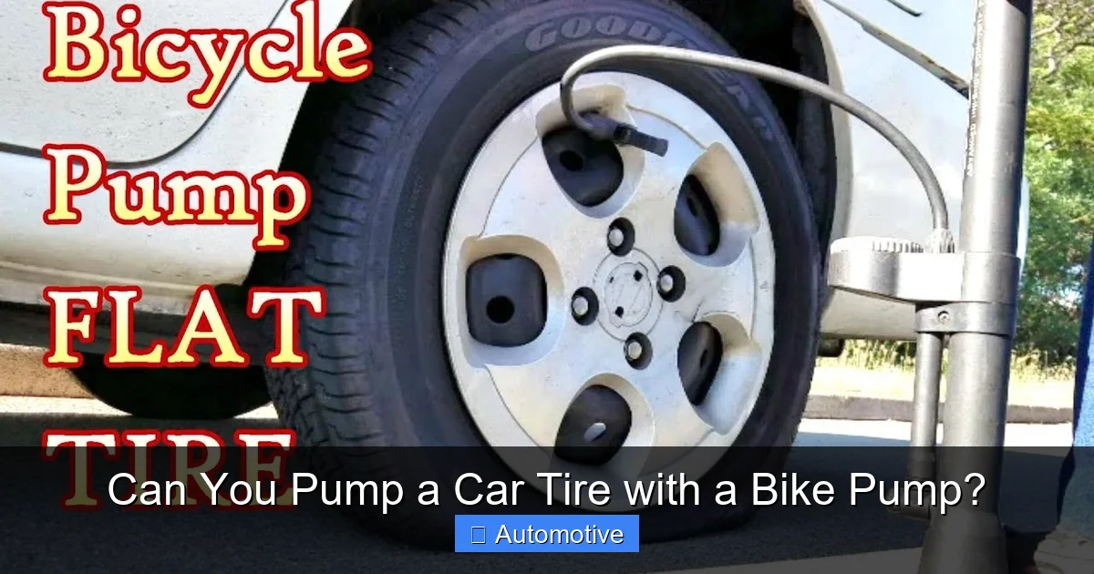 Can You Pump a Car Tire with a Bike Pump?