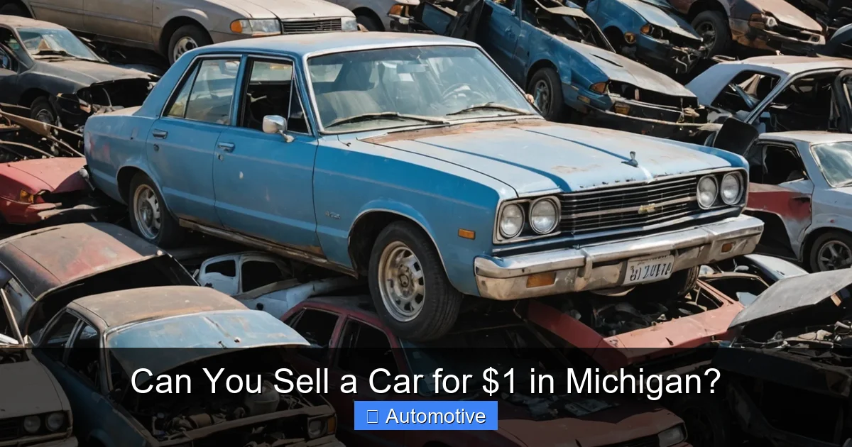 Can You Sell a Car for $1 in Michigan?