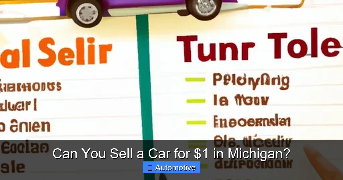 Can You Sell a Car for $1 in Michigan?
