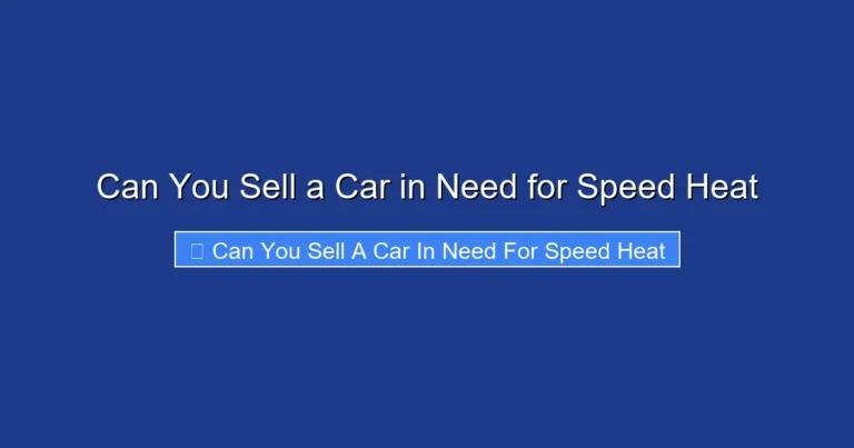 Can You Sell a Car in Need for Speed Heat