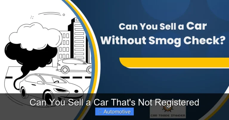 Can You Sell a Car That's Not Registered