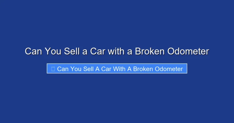 Can You Sell a Car with a Broken Odometer