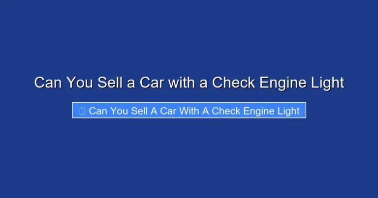 Can You Sell a Car with a Check Engine Light