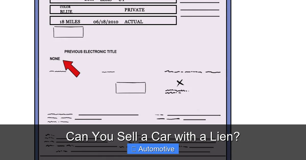 Can You Sell a Car with a Lien?