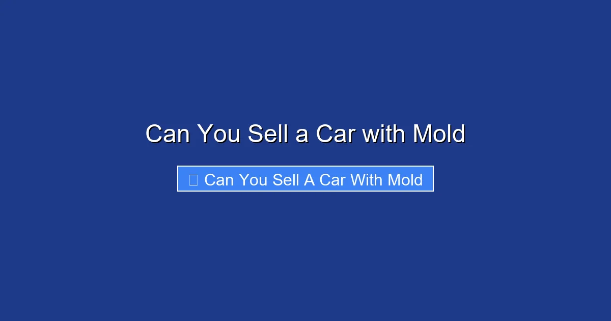 Can You Sell a Car with Mold