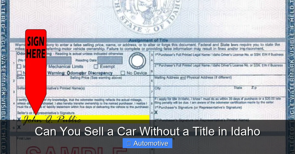Can You Sell a Car Without a Title in Idaho