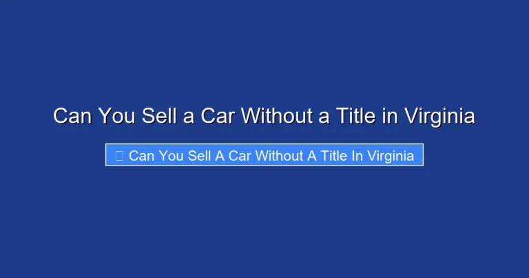 Can You Sell a Car Without a Title in Virginia
