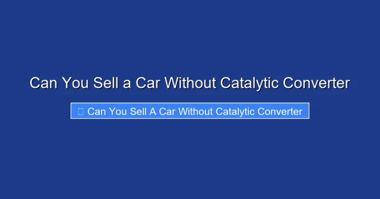 Can You Sell a Car Without Catalytic Converter
