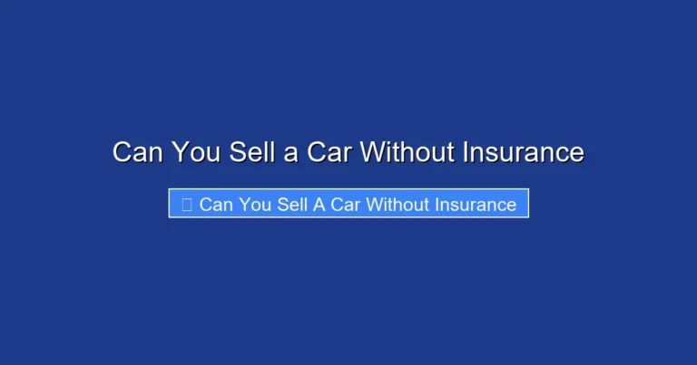 Can You Sell a Car Without Insurance