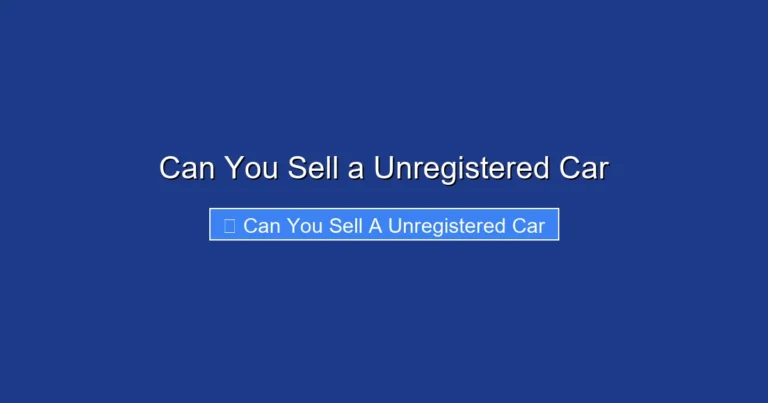 Can You Sell a Unregistered Car
