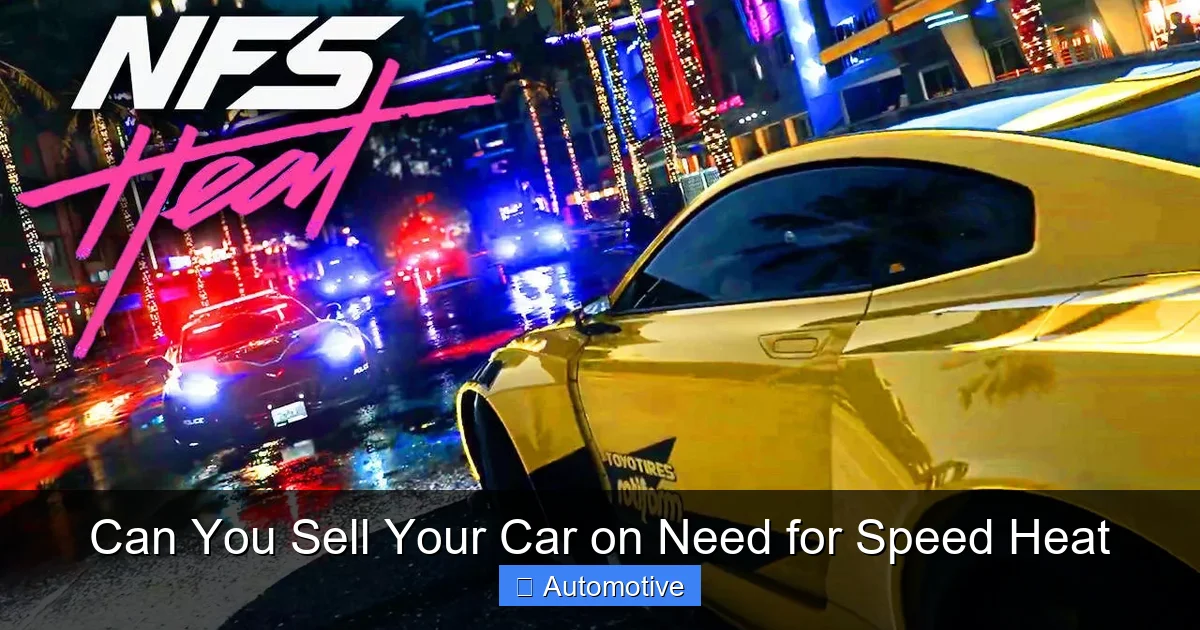 Can You Sell Your Car on Need for Speed Heat