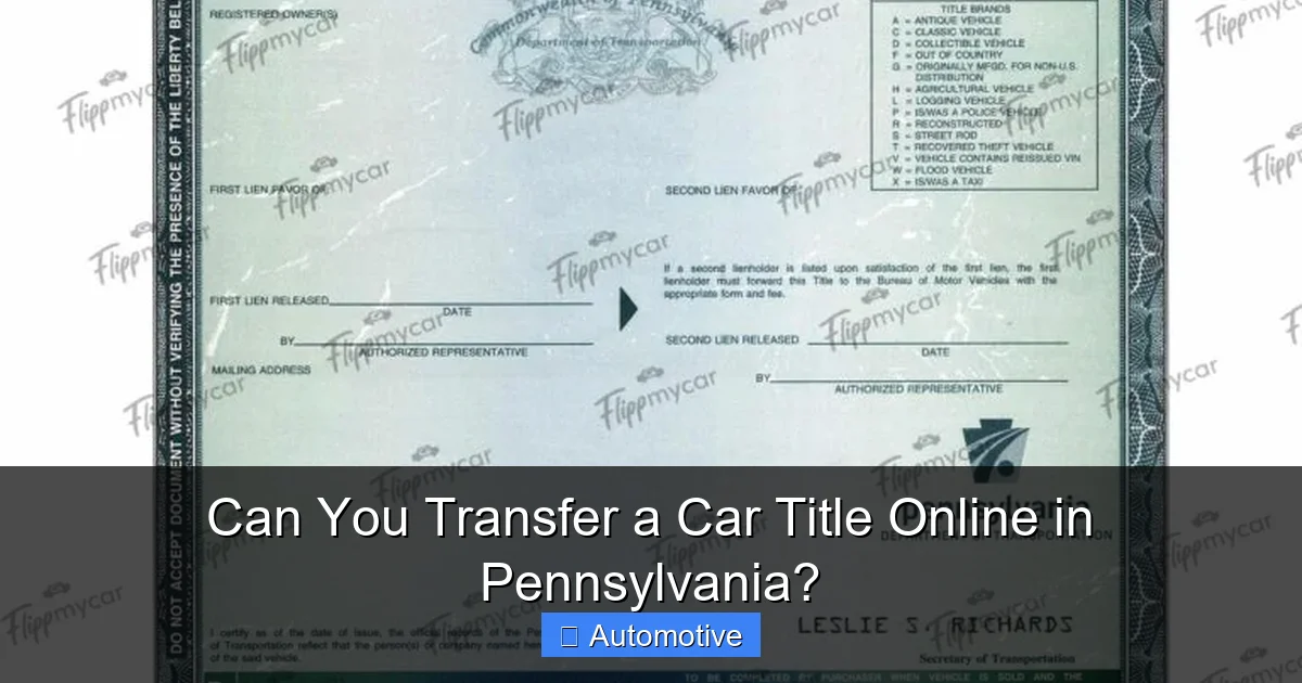 Can You Transfer a Car Title Online in Pennsylvania?