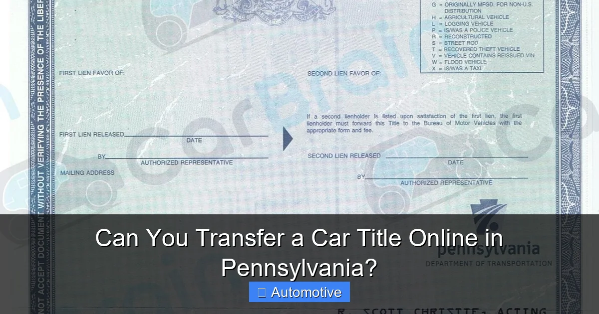 Can You Transfer a Car Title Online in Pennsylvania?