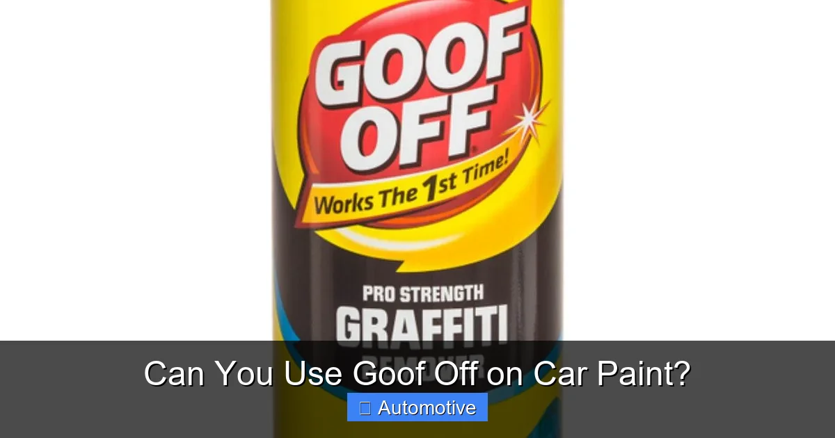 Can You Use Goof Off on Car Paint?